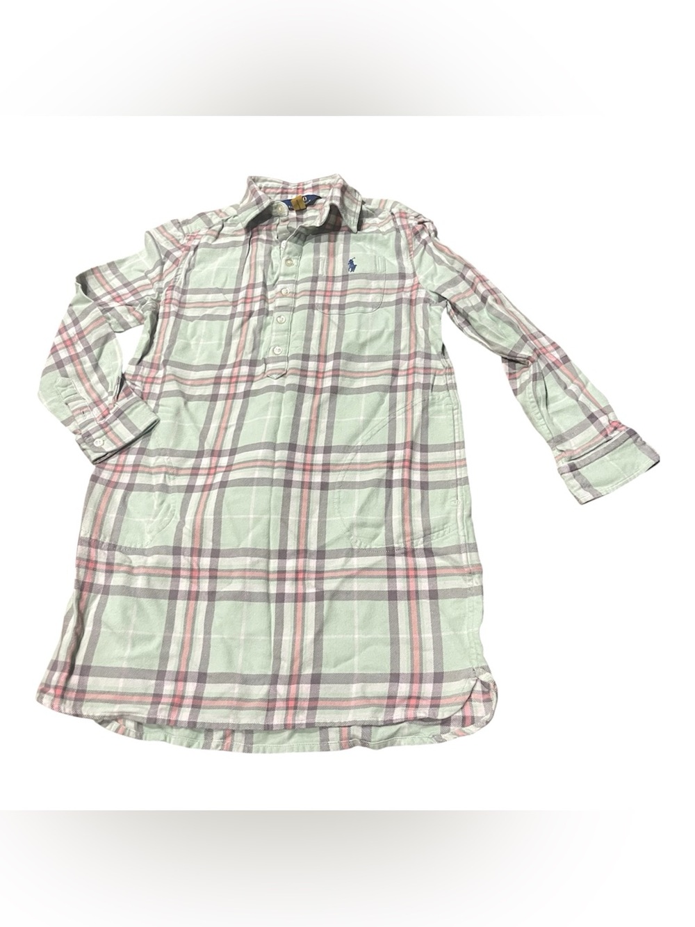 Polo Ralph Lauren Long Sleeve Shirtdress mixed plaid Cotton Kid’s Girl’s Size 8